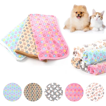 Одеяло для домашних кошек, мягкий комфортный теплый коврик для кошачьей кровати, тонкое высококачественное одеяло для домашних животных, прочный моющийся коралловый флис
