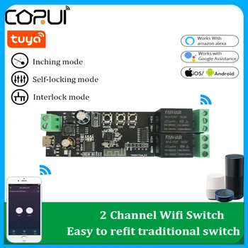 WiFi Реле Tuya Smart Switch Модуль 12V Smart life APP Пульт Дистанционного Управления Таймер DIY Медленно Самоблокирующийся Работа с Alexa Google Home