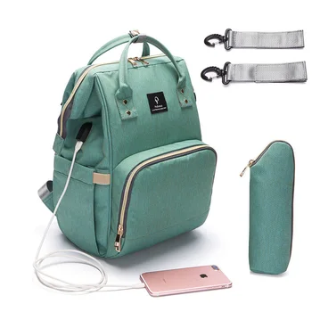 Рюкзак, сумка для подгузников с интерфейсом USB, Большой влажный мешок, водонепроницаемый органайзер для коляски, рюкзак для мамы, сумка для подгузников для кормящих, для беременных