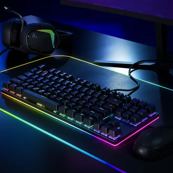 Игровая клавиатура Black Shark SIXGILL K1 с RGB подсветкой 87 клавиш Механического дизайна TKL Синий переключатель