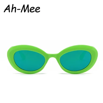 Винтажные Маленькие овальные зеркальные солнцезащитные очки, женский Новый модный бренд, Солнцезащитные очки в овальной оправе в зеленой оправе, Женские Элегантные оттенки UV400