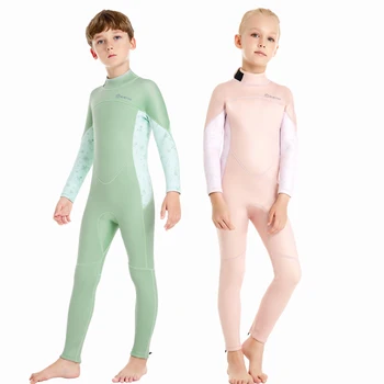 Детский гидрокостюм из толстого неопрена, Костюм для серфинга и дайвинга для мальчиков и девочек, Купальные костюмы для подводного фридайвинга, Купальник для подводного плавания