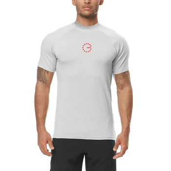Мужская дышащая быстросохнущая Тонкая верхняя одежда, летняя спортивная футболка для бега, тренировки в тренажерных залах, бодибилдинг, фитнес, футболка с коротким рукавом