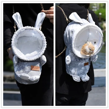 Сумка для переноски морской свинки в форме космического кролика для птиц и мелких животных, портативная дышащая сумка для переноски хомяка Y5GB