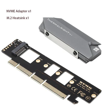 Адаптер PCIe К NVMe с Алюминиевым Радиатором SSD-накопителя, 64 Гбит /с M.2 Ssd Gen4 PCIe 4.0 X4 X8 X16 Карта Расширения