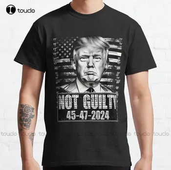 Бесплатная классическая футболка Trump 2024 Not Guilty Pro Republican, рубашки на Хэллоуин, Забавная уличная одежда с рисунком, футболка на заказ Xs-5Xl