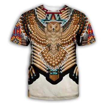 Большая Горячая новинка Harajuku, Серия Totem С племенной печатью, мужская футболка с круглым вырезом и цифровой 3D-печатью с короткими рукавами