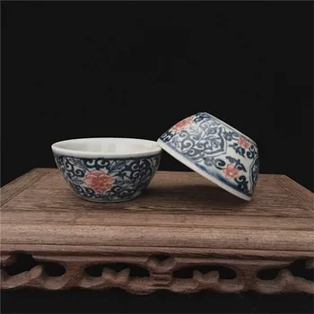 Синие и белые Фарфоровые чашки ручной росписи Цзиндэчжэнь, Керамическая Маленькая чаша для чая в стиле ретро, Креативная посуда для воды Кунг-фу