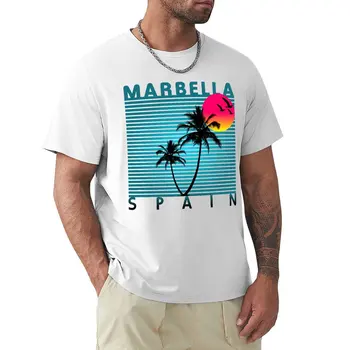 Марбелья, Испания, Летний пляж, Солнечные каникулы, Сувенирная футболка, футболка, летний топ, футболка с блондинкой, мужские графические футболки