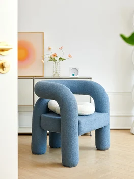 Дизайнерские бархатные кофейные стулья в скандинавском стиле, мебель для гостиной, кресло с изгибом особой формы, обеденный стул на балконе, диван для одной персоны