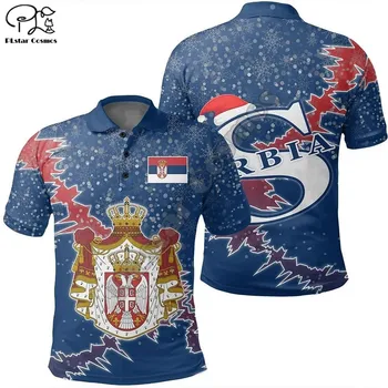 PLstar Cosmos Новейшая мода Сербия Символ 3D принт Летние Мужские рубашки поло с коротким рукавом Мужская повседневная одежда Брендовая футболка S3