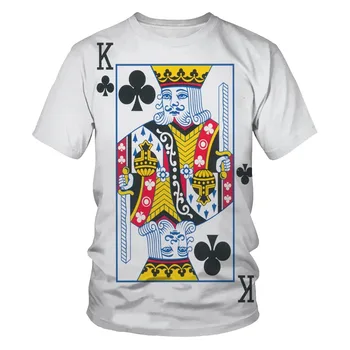 Игральные карты, мужская и женская модная футболка с 3D-печатью, одежда для игры в покер Plum K, уличная одежда, удобная футболка для мальчиков