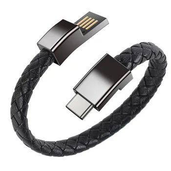 Новый браслет, USB-кабель для зарядки, шнур для передачи данных Samsung, кабель USB C для HUAWEI, xiaomi, кабель для быстрой зарядки Micro USB Type C
