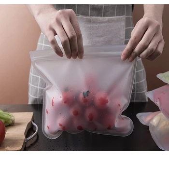 Пищевая Силиконовая Сумка Для Хранения Stand Up Многоразового Использования На Молнии Герметичные Свежие Контейнеры Для Хранения Fresh Wrap Ziplock Bag для Домашней Кухни