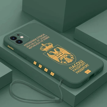 Сербия Обложка Для Паспорта Чехол Для Телефона iPhone 15 14 13 12 11 Pro Max Mini X XR XS MAX SE20 8 7 Plus Силиконовые Чехлы с Ремешком для рук