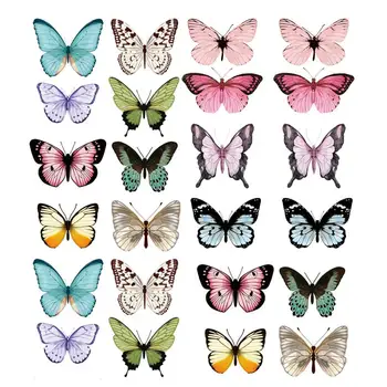 32шт Стильной карточки с имитацией бабочки, трехмерной упаковки цветов, украшения для упаковки букетов, бумаги с бабочками