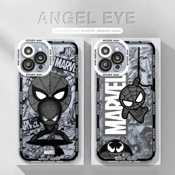 Чехол для телефона Marvel с Человеком-пауком Samsung Galaxy A72 A52 A73 A53 A51 A71 A13 A12 A21s A42 A32 Прозрачный Funda