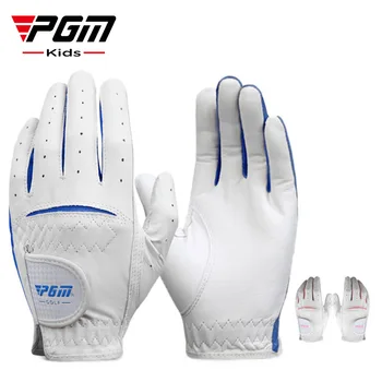PGM 1 Пара перчаток для гольфа, детские кожаные дышащие Противоскользящие перчатки, синие, розовые, для левой и правой руки, ST023
