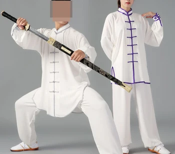 Унисекс, Весенне-Осенняя и Летняя одежда для тайцзицюань, дышащая униформа для боевых искусств, костюм кунг-фу тайцзи, костюмы для тайцзицюань