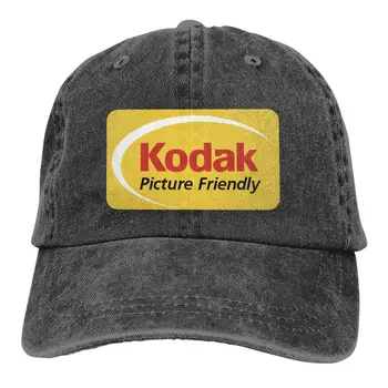 Винтажные бейсболки Kodak Photography Унисекс из потертой джинсовой ткани, выстиранная кепка Snapback, удобные для фотосъемки Летние шляпы на открытом воздухе, Кепка
