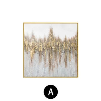 Абстрактная картина из золотой фольги для украшения интерьера Картина маслом ручной работы на холсте Настенная картина для гостиной Спальни