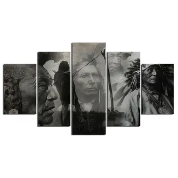 5 Штук Плакат с изображением коренных Народов Печать на холсте Настенные Художественные Картины Картины HD Печать Декор Комнаты Домашний Декор Без рамок