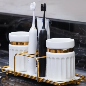 Современный минималистичный набор керамических аксессуаров для ванны, украшение ванной комнаты, Модель чашки для мытья в ванной, Вход в комнату, Роскошное украшение дома