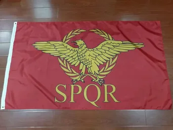 90*150 см с изображением Сената Римской империи и флага народа Рима