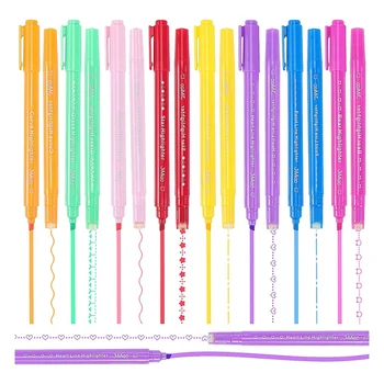 Набор ручек-маркеров с 8 различными изгибами для раскрашивания, для детей, 16 шт.