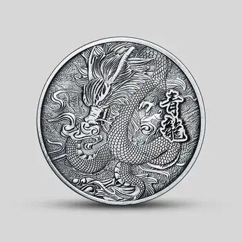 Немагнитные Новогодние подарки 2021 года Китайское животное Старинная Серебряная монета в виде дракона, Счастливый талисман, предметы коллекционирования, Памятные монеты