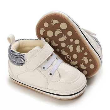 Детская обувь для новорожденных мальчиков Классическая спортивная обувь на мягкой подошве из искусственной кожи First Walker Повседневные кроссовки Обувь