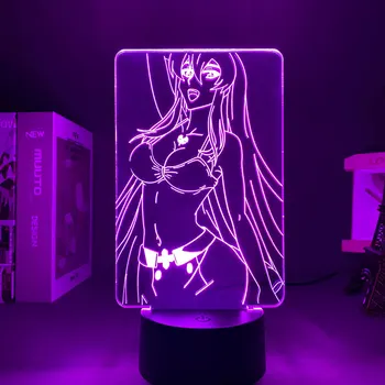 Светодиодный ночник Аниме Akame Ga Kill Esdeath 3d Лампа 3D пульт дистанционного управления настольная лампа Сенсорный Датчик Ночник