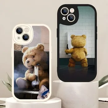 Кожаный чехол для телефона Ted Bear для Apple Iphone 14 Pro Max11 13 12 Mini X Xr Xs 7 8 Puls Se, силиконовая задняя крышка