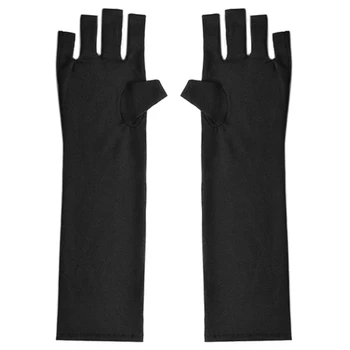 Перчатки с защитой от ультрафиолета, свет лампы для ногтей, перчатки для маникюра, перчатки для нейл-арта, УФ-перчатки без пальцев, УФ-защитные перчатки без пальцев