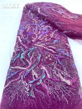 Высококачественная роскошная французская кружевная ткань с вышивкой для жениха, африканская нигерийская ткань с блестками Для свадебного платья JJ 9883