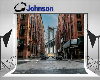 Фон для фото Manhattan Bridge Brooklyn, высококачественный фон для компьютерной печати на стене