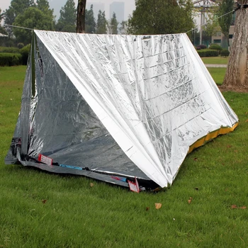 Тепловое одеяло для аварийного выживания, наружный Водонепроницаемый Ветрозащитный чехол многоразового использования