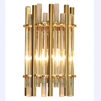 Новый золотой хрустальный настенный светильник настенные светодиодные светильники для украшения стен гостиной отеля