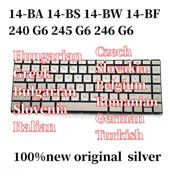 Новая клавиатура с серебристой подсветкой для HP Pavilion X360 14-BA 14T-BA 14M-BA 14-BS 14-BW 14-BF 14G-BR 240 G6 245 G6 246 G6