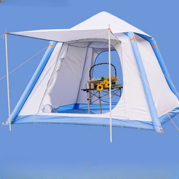 Походная палатка для кемпинга на открытом воздухе из ткани Оксфорд для путешествий, Автоматическая надувная палатка для кемпинга на 3-5 человек, Туристическое снаряжение