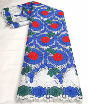 Африканский Молочный шелковый шнур Кружевная ткань 5 Ярдов 2022 Вышивка Нигерийская кружевная ткань Высококачественное Французское сетчатое кружево для свадебного платья