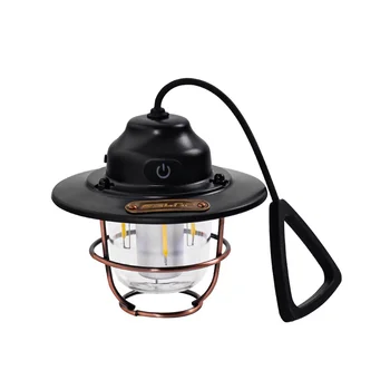 2000 мАч Наружное освещение Camp Light USB Перезаряжаемый Ретро фонарь для верховой езды Camp Light Световая палатка LED Camp Light (черный)