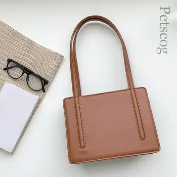 Модные сумки для женщин 2023, коричневая квадратная сумочка-хобо для подмышек, женские роскошные повседневные сумки через плечо, Bolsos