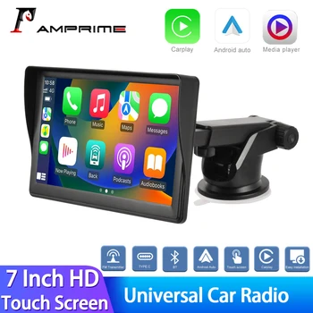 AMPrime Автомобильное Радио Беспроводной Carplay 7-дюймовый Сенсорный Экран Универсальный Мультимедийный Плеер Авторадио Стерео Bluetooth FM /USB MP5 Плеер