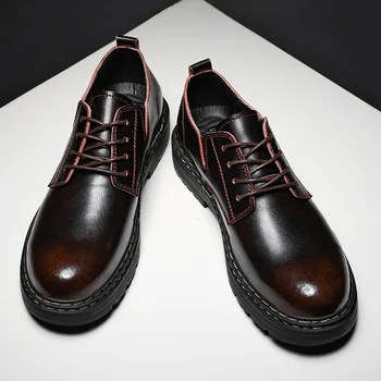 Новая роскошная повседневная обувь из натуральной кожи, высококачественная обувь для отдыха, удобная внутри, Трендовая модная обувь ручной работы, Размер 38-45