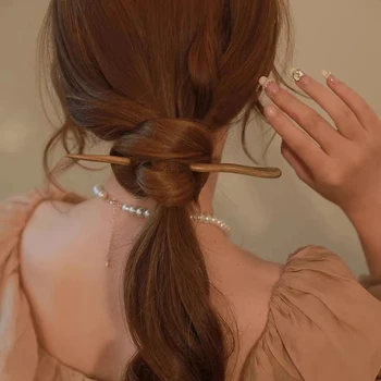 Черная деревянная заколка для волос для женщин Китайские Аксессуары для волос Hanfu Скульптурный Головной убор Палочка для еды Украшения для волос