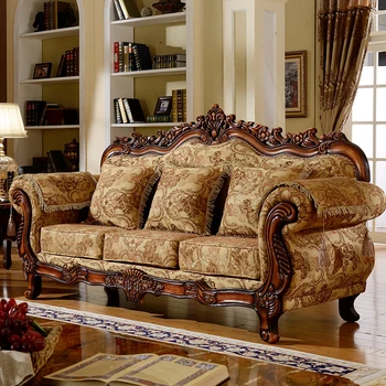 Диван из европейской ткани, съемный и моющийся, роскошная мебель для гостиной с резьбой по дереву в американском пасторальном стиле