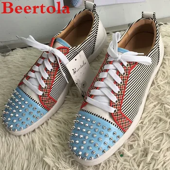 Beertola/ Новая мужская обувь смешанных цветов, с круглым носком, с низким берцем, роскошный дизайн, реальные фотографии, обувь унисекс на плоской подошве, обувь для праздничной пары
