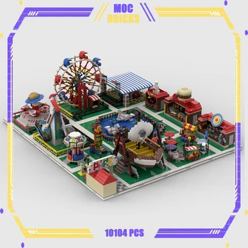 Строительные блоки Moc Модель обширного парка развлечений Технологические кирпичи для сборки своими руками Игрушки с видом на улицу для детей Подарки для детей