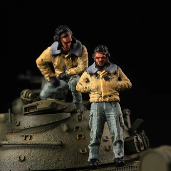 2шт 1/72 Масштаб Советских Солдат-танкистов Фигурная Модель Игрушки DIY Сцена Кукольный Орнамент
